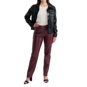 Joie Faux Leather Pants Red Size 10 NWT